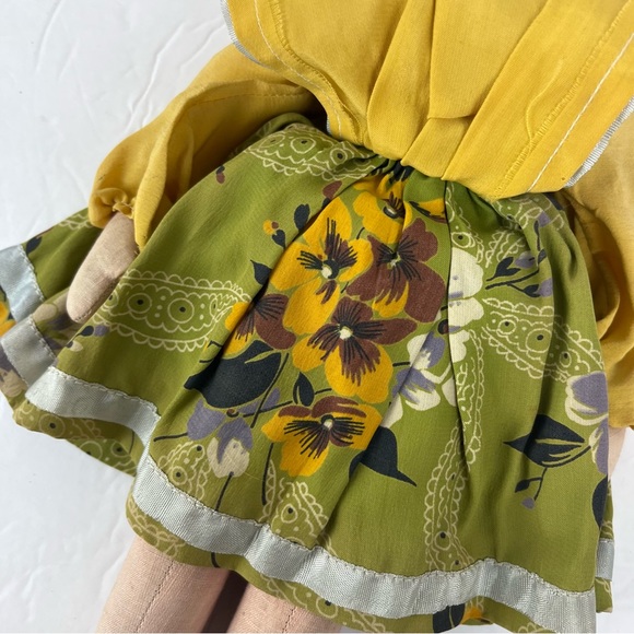 Vintage German celluloid doll-cotton dress-apron - Picture 8 of 13